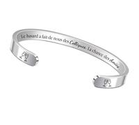 FCZIVA Manchette Bracelets Collègues Cadeaux de Noël Réglables Amitié Apprécier Citations Gravées Femmes Amie Anniversaire Bijoux Retraite Personnalisée Accompagner Souvenir Chanceux