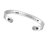 FCZIVA Manchette Bracelets Mari Cadeaux de Noël Appréciez Réglables Citations Gravé Hommes Bijoux d'anniversaire Saint-Valentin Anniversaire de Mariage Personnalisé Accompagner Souvenir Génial