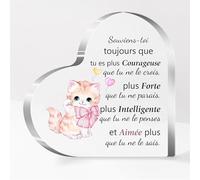 FCZIVA Plaque Acrylique Source Inspiration Coeur Ornements Femmes Anniversaire Amies Obtention du Diplôme Cadeaux Bureau Signe Familles Décoration Maison Souvenirs Noël pour Fille Soeur Nièce Cousine