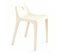 FCZVWPR Chaise De Dossier en Plastique Épaissi, Tabouret De Siège De Selle Ergonomique, Tabourets De Salle À Manger for Adultes, Bord Rond, for Salon, Salle De Bain(White)