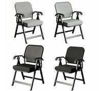 FCZVWPR Chaise Pliante Portative, Chaise De Bureau À Domicile, Tabourets Empilables, for Salon, Salle À Manger, Chambre À Coucher, Salle D'attente De Lecture(Black,3D Mesh)