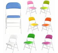 FCZVWPR Chaise Pliante Portative, Chaise D'invité De Bureau, Rembourrée Confortable, Dossier Ouvert Incurvé, for La Maison, Le Hall, La Formation, La Salle De Réunion(Yellow)