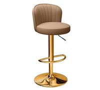 FCZVWPR Chaises De Bar À Hauteur De Comptoir, Tabourets De Bar Pivotants, avec Coussin Et Dossier Rembourrés, for Laboratoire De Tatouage, Massage, Salon, Spa(Light Browns,Golden Feet)