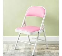 FCZVWPR Chaises Pliantes en Métal, Tabourets Empilables, Coussin Et Dossier Rembourrés, for Salle À Manger, Commercial, Fête, Événements Intérieurs Et Extérieurs(Pink)