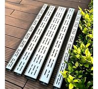 FCZVWPR Kits De Drainage De Tranchée en Béton Extérieur, Gouttière À Crépine Linéaire Étroite Argentée, Drain De Tranchée Paysagère, for Allée De Douche, Jardin,Cour(100x5x3cm/39.4x1.97x1.18in)