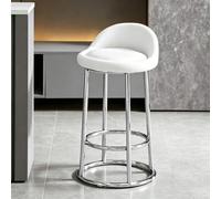 FCZVWPR Tabouret De Comptoir, Chaise De Bureau De Direction Haute, Tabourets De Bar Hauts, Structure en Métal, for Îlot De Cuisine, Réception, Café, Vestiaire(White,High 55CM)