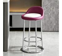 FCZVWPR Tabouret De Comptoir, Chaise De Bureau De Direction Haute, Tabourets De Bar Hauts, Structure en Métal, for Îlot De Cuisine, Réception, Café, Vestiaire(Purple+White,High 60CM)