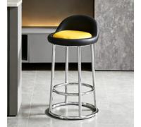 FCZVWPR Tabouret De Comptoir, Chaise De Bureau De Direction Haute, Tabourets De Bar Hauts, Structure en Métal, for Îlot De Cuisine, Réception, Café, Vestiaire(Black+Yellow,High 70CM)