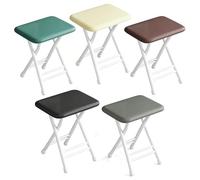 FCZVWPR Tabouret Pliant Portatif, Chaise D'ordinateur De Formation, Siège D'événement Commercial, for Patio, Pique-Nique, Cuisine, Salle À Manger(Beige,White Frame)