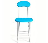 FCZVWPR Tabourets Pliants, Chaise D'appoint À Cadre en Métal, Chaises De Tabouret en Hauteur, Dossier Ouvert Incurvé, for Bar, Cuisine, Salon, Jardin, Camping, Pêche(Blue)