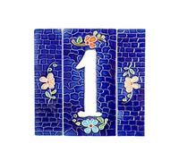fd-bolletta arredamento e illuminazione Numéro de maison,plaques maison,numero de maison exterieur chiffres briques Bleu nb1 Dimensions: hauteur 15cm, largeur totale 15,3cm