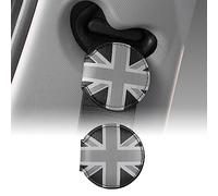 FDAIUN Clip de ceinture de sécurité de voiture style Mickey pour BMW Mini Universel Ajusteur de ceinture de sécurité, Positionneur de sangle d'épaule et de cou Auto 1 pièce Union Jack Gris