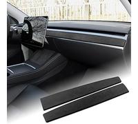 FDAIUN pour Tesla Model 3 Modèle Y 17-22 Film pour tableau de bord Revêtement en style Alcantara Garniture de tableau de bord Décoration intérieure Accessoires 2PCS Noir