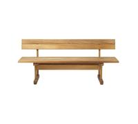 FDB Møbler Banc de jardin avec dossier 3 places M16 Ermelunden nature lxHxP 180x75x56,5cm