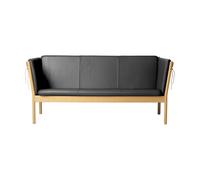 FDB Møbler Canapé J149 Tissu noir-chêne laqué. 3 places
