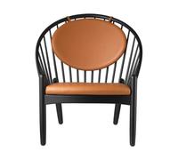 FDB Møbler Chaise J166 Jørna Oak black painted-cognac leather