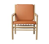 FDB Møbler Fauteuil J147 Oak nature lacquered-cognac leather