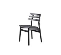 FDB Møbler Chaise J48 Oak black painted-black leather