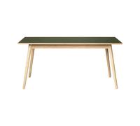 FDB Møbler Table à manger C35B 82x160 cm Linoléum olive - chêne naturel. vernis à base d’eau