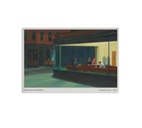 FDBEKPJY Edward Hopper Nighthawks Impression sur toile pour salon, chambre à coucher 40 x 60 cm