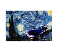 FDBEKPJY Impression sur toile Van Gogh Art Super Car In The Starry Night Décoration de chambre à coucher 20 x 30 cm
