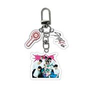 FDBEKPJY Lot de 2 porte-clés Stray Kids 3 en 1 en acrylique pour téléphone portable avec pendentif étoile pour les fans, Groupe, taille unique