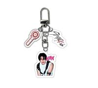 FDBEKPJY Lot de 2 porte-clés Stray Kids 3 en 1 en acrylique pour téléphone portable avec pendentif étoile pour les fans, Han, taille unique