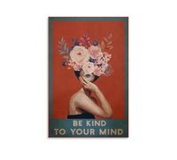 FDBEKPJY Poster « Be Kind to Your Mind », « Be Kind Art » (2) - Impression sur toile - Décoration de chambre à coucher, bureau, chambre, cadeau - 20 x 30 cm