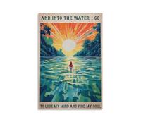 FDBEKPJY Poster sur toile Into The Ocean I Go To Lose My Mind Find My Soul (11) pour décoration de salon, chambre à coucher (30 x 45 cm)