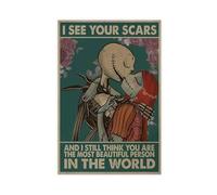 FDBEKPJY Poster sur toile Jack et Sally I See Your Scars - Décoration de chambre à coucher - 40 x 60 cm