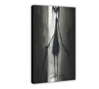 FDBEKPJY Poster sur toile Little Lost Girl - Noir et blanc foncé - Décoration de chambre à coucher - 40 x 60 cm