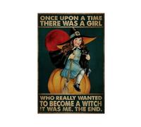 FDBEKPJY Poster sur toile « Once upon A Time, There Was A Girl Who Longed to Become A Witch » - Décoration de chambre à coucher - 60 x 90 cm