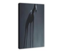 FDBEKPJY Poster sur toile représentant un chien effrayant qui se promène seul - Décoration de chambre à coucher - 50 x 75 cm
