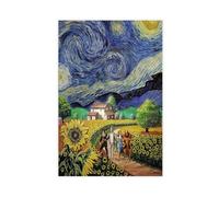 FDBEKPJY Poster sur toile The Magicien d'Oz Tournesol Garden The Starry Night Décoration de chambre à coucher 50 x 75 cm