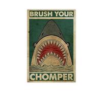 FDBEKPJY Poster vintage sur toile Shark Brush Your Chomper 50 x 75 cm