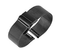 FDBNBJHJE watch strap black/silver/rose golden 18mm/20mm/22mm watch band mesh stainless steel strap fold over clasp watches replacement