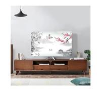 FDBTYJN Housse De TéLéVision Couverture anti-poussière for capot de télévision à Force élastique, tissu de 32 à 75 pouces, Style chinois Simple et moderne(03,52-60 inch)
