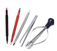 FDBTYJN Retire Aiguilles Montre 1/3/4/5 PIÈCES Montre Presseurs À Main Poussoir Kit De Montage Horlogers Kits D'outils De Réparation Stylo À Aiguille À Double Extrémité(9pcs 53.0MM 1)