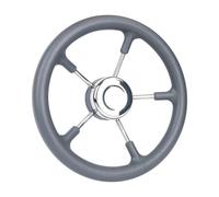 FDBTYJN Volant De Bateau Accessoires de Bateau, Volant de Destroyer à 5 Rayons en Acier Inoxydable de 13 Pouces avec Mousse Noire