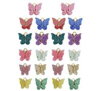 FDCGAS 22 pcs Breloque de Papillon, Breloques pour bijoux,Papillon Imprimé Alliage émail Breloques Pendentifs pour Boucle d'oreille Bracelet Collier Bijoux Bricolage Artisanat Faisant