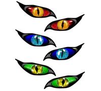 FDCGAS 3 paires Autocollants voiture,Autocollants Moto,Décalcos pour moto,sticker licker Paire de Yeux de Démon avec Vert Iris Vinyl Drone Casque Moto Autocollant Voiture 13 * 5CM