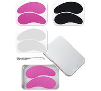 FDCGAS 3 paires Patchs pour les yeux,Patch Yeux Reutilisable,en Silicone Réutilisables Masque Sous les Yeux Ridules et Rides Repulpées avec Applicateur de Crème pour les Yeux en Métal et Étui en Étain