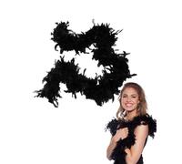 FDCGAS Boa plumes,Plumas para Disfraz,Boa en plumes,accessoire de costume,Noir Longueur 120 cm,Accessoire parfait pour Déguisement, Charleston, Années 20,Flapper, Carnaval, Fête costumée, Unisexe
