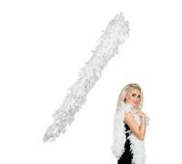FDCGAS Boas de Plumes Blanc, Plumes de Dinde Mardi Gras Boa Moelleux,120 cm de Long,pour Idées de Fête Preppy Mariage DIY Artisanat Robe de Danse Accessoire Costume d'halloween Décors