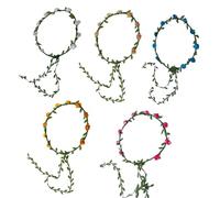 FDCGAS Floral Guirlande - 5pcs Bandeaux Fleur Couronne Guirlande Fleur Cheveux Artificiel Serre Tête Headband Floral Fleurs Séchées Accessoires de Coiffure pour Fête Mariage Femmes Filles