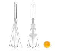 FDCGAS Fouet Cuisine - 2 pcs Fouet Inox, Petit Fouet de Pâtisserie Professionnel,petit fouet cuisine,fouet patisserie, pour Cuisiner, Mélanger, Fouetter, Battre, Remuer (12")