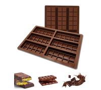 FDCGAS Moules à chocolat, 2 Pièces Moules à Chocolat en Silicone,Moule Tablette Chocolat de 6 Cavités, Moule Cake Factory pour les Bonbons, les Gelées,bonbons,les Chocolats Carré