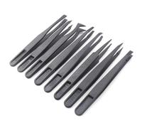 FDCGAS pince plastique - 8 pcs Brucelles Anti-statique Pincettes Plastique de Précision Entretien Outils Kit, pour Réparation Electronique ,bijoux,(noir)