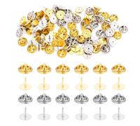 FDCGAS pin's - 50 pcs Fermoir Pins Sangles de Goupille d'Embrayage Papillon,Epingles Vierges Insignes d'Embrayage Papillon Goupilles de Verrouillage Artisanat Faisant des Insignes Attache Broche Pins