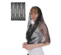 FDCGAS Voiles Femme,1pcs Voile de Dentelle,Voile D'église Foulard L’écharpe Dentelle Pour Messe Latin Prier Ceremonie Mariage, pour les Demoiselles D'Honneur de Mariage de Masse,Élégant et beau